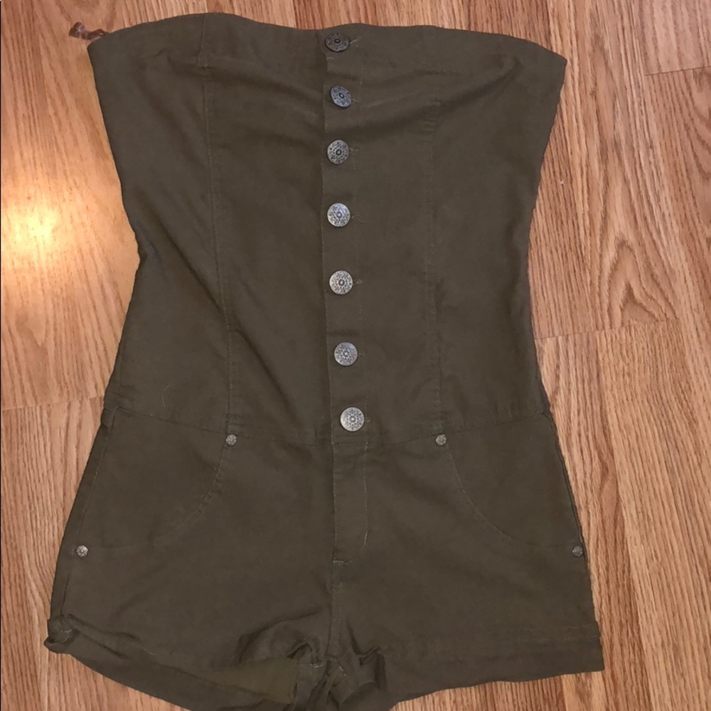 Olive Green Tube top romper